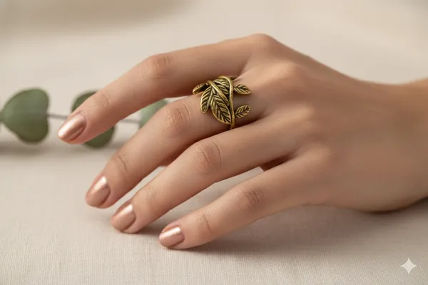 Antique_Gold_Everleaf_Band_Ring_For_Women